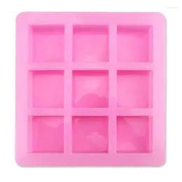 Baking Moulds 9 Cups Square Silicone Handmade Soap Mold Cake Chocolate Pudding Jelly Candy Mould Pan Bakeware