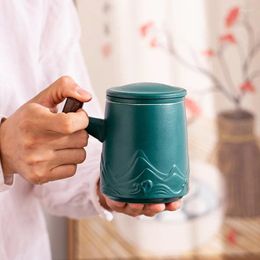 Tea Cups Ceramic Cup With Lid Set Jingdezhen Porcelain Personaliz Beautiful Gift Separation Elegant Coffee