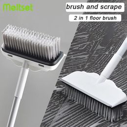 Cleaning Brushes 2 In 1 Floor Scrub Brush Adjustable Handle for Home Window Wiper Bathroom Tile Squeegee Mop Tools 231216