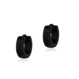 Hoop Earrings RACHELZ Minimalist Stainless Steel Black Colour Circle For Men Women Hip Hop Trend Geometric Ear Stud Jewellery Gift