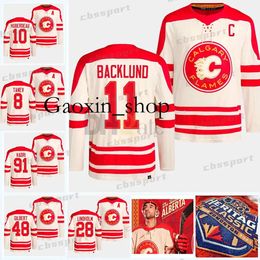 Gaoxin Jonathan Huberdeau 2023 Heritage Classic Flames Jerseys 11 Calgary Markstrom Backlund Nazem Kadri Elias Lindholm Andrew Mangiapane Hanifin