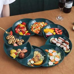 Plates Grade PP Moon Shape Plate 8pcs Set For Dinner Gourmet Kitchen Accessories Candy Fruit Dishes Combination Platter