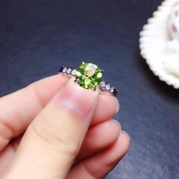 Cluster Rings The Gift For Your Loved Wife Peridot Ring 925 Sterling Silver Fine Jewellery Natural And Real Perido Fashion Woman