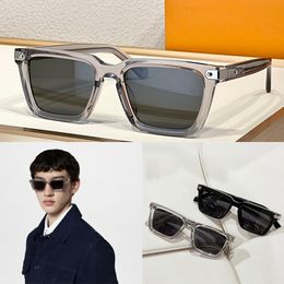 Signature Square Round Sunglasses acetate frame temple with metal label and Signature simple and fashionable men and women Sonnenbridgen Z1974U