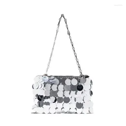 Evening Bags Sequins Sier Women Small Tote Bag Bling Fashion Lady Bucket Handbags Girls Glitter Purses Top-handle Shoulder Female