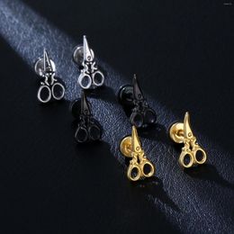 Dangle Earrings 2023 Punk Personality Jewellery Scissor Shape Stainless Steel Hip Hop Trend Explosive