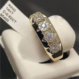 Sell Fashion Jewelry Wedding Band Ring 925 Sterling Silver&Gold Fill Pave White Sapphire CZ Diamond Popular Women Bridal Ring 250Y