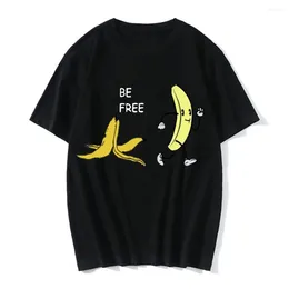 Men's T Shirts Summer Banana Funny Print Cotton T-Shirts Streetwear Men Women Fashion Short Sleeve Shirt O-Neck Kids Tees Tops Clothing