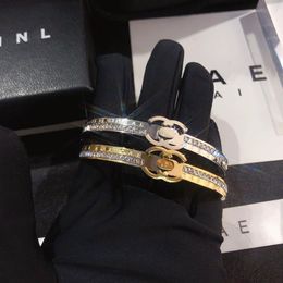 18k Gold Bangle 925 Silver Designer Bracelet Luxury Girls Love Diamond Circle Bracelet Classic Brand Jewelry Couple Gift Box Fashi307P
