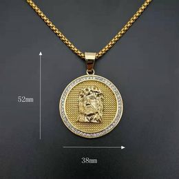 Hip Hop Gold Colour Stainless Steel Jesus Piece Pendants Necklaces for Men Rapper Jewellery Drop 2578