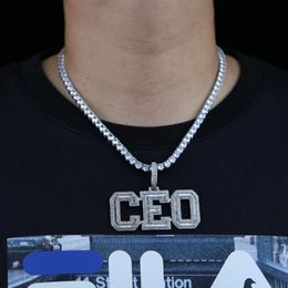 Chains Men Custom Name Letter Number Necklace Paved 5A Cubic Zincon Women Hip Hop Iced Out Initial Ceo Tennis Chain Jewellery Drop S294y