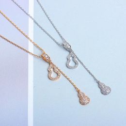 Pendant Necklaces A S925 Sterling Silver Hollowed Out Gourd Tassel Necklace For Women With Minimalist Fadeless And Allergy Resistant