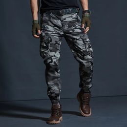 Men's Pants Cotton Casual Military Army Camo Combat Work Cargo Fashion Multi Pocket Outdoor Hiking Trekking Trousers 231216