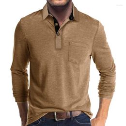 Men's Polos Autumn And Winter European American Long Sleeved Polo Neck T-shirt Bottom Top