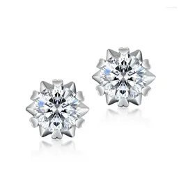 Stud Earrings E009639 Lefei Fashion Trendy Classic Luxury Moissanite Design Snow Heart For Charm Women Silver S925 Party Jewelry Gift