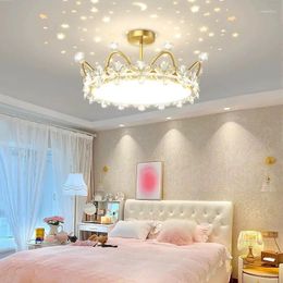 Ceiling Lights Light Luxury Bedroom Internet Celebrity Creative Crown High-end Girl Room Romantic Master