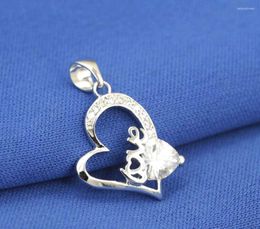 Pendant Necklaces Wholesale 925 Sterling Silver Fashion Crystal Love Eternal Zircon Pendants Necklace For Women/men Chain