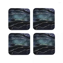 Table Mats Glamour Night Black Milky Way Faux Marble Galaxy Coffee Mat Set Of 4 Placemat Cup Tableware Decoration & Accessories Pad