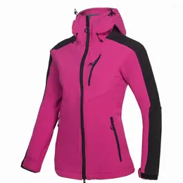 Outdoor Jackets Womens Softshell Jacket Waterproof Windstopper Hiking Camping Skiing Sport Winter Autumn Spring Fleece Coat 1728