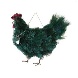 Decorative Flowers Rooster Chicken Wreath Artificial Branches Green Leaves Garland Cute 8 Boxwood Valentines For Front Door