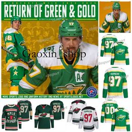 Gaoxin 97 Kirill Kaprizov Minnesota Wild Jerseys 23-24 Matt Boldy Patrick Maroon Marc-andre Fleury Filip Gustavsson Mats Zuccarello Ryan Reaves Ek