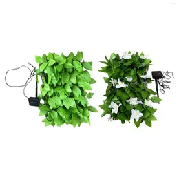 Strings Artificial Ivy Fence Screen With Lights Privacy Decoration Solar LED String Light Hedges For Landscape Backyard