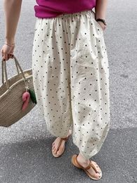 Women's Pants 2023 Korean Style Polka Dot Bloomers Women Harajuku Wide Leg Trousers Female Summer Spring Fashion