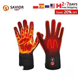 Ski Gloves SAVIOR HEAT Rechargeable Heated Gloves Liner Electric Heated Glove with Battery for Men Women Bicycles Soccer Halloween Gift 231216