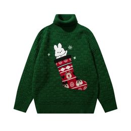 Men's Sweaters Ugly Christmas Sweater Women's Turtleneck Funny Socks Rabbit Novelty Home Alone Pullover Santa Xmas Party 231216