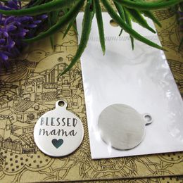 40pcs-- Blessed Mama stainless steel charms more style for choosing DIY Charms pendants for necklace220P