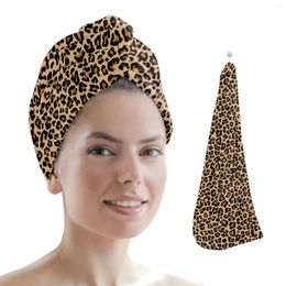 Towel Leopard Print Cheetah Art Quick-dry Hair Cap Girl's Drying Hat Bath Microfiber Dry