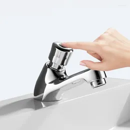 Bathroom Sink Faucets Washbasin Faucet Copper Touch Press Time Delay Auto Self Closing Single Cold Water Toilet Saving Tap