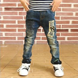 Jeans IENENS Boy Girls Trousers Skinny Jeans Elastic Waist Pants 4-13 Years Kids Boys Denim Clothing Clothes Sports Bottoms 231216