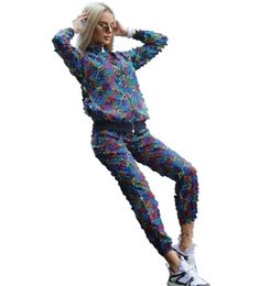 2024G spring new Women's Tracksuits Luxury brand fashion Casual 2 Piece Set jacket + pants designer zipper printed sports Suit