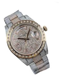 Wristwatches 41mm Men's Starry Diamond Watch Waterproof Precision Steel Strap"