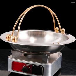 Pans Frying Pan Japanese Sukiyaki Outdoor Pot Noodle Hanging For Cooking Picnic Cookware Stainless Steel Metal Pots