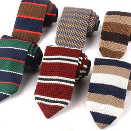 Neck Ties Knit Casual Skinny Necktie For Party Boys Girls Knitted Striped Tie Wedding Groom Wear Men 231216