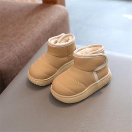 Children's snow boots new baby plus velvet cotton shoes padded soft-soled cotton boots for boys and girls