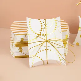 Gift Wrap 10pcs Kraft Paper Pillow Candy Box Wedding Party Favor Cardboard DIY Packaging Boxes Bags Supply Birthday Decor