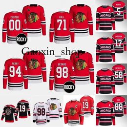 Gaoxin Rocky Patch 98 Connor Bedard Reverse Retro Hockey Jerseys Tyler Johnson Jonathan Toews Taylor Hall Corey Perry Patrick Kane Seth Jones 00