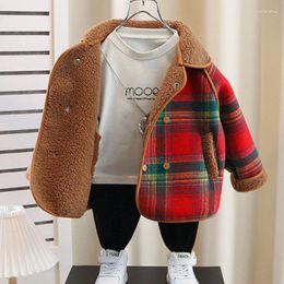 Jackets Boys Woollen Coats Plus Thicken 2024 Casual Warm Velvet Winter Autumn Cotton Tracksuit Sport Children's Clothing