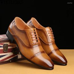 Dress Shoes Brogue Wedding Men Party For Leather Formal Italian Design Zapatos Hombre Vestir Chaussures