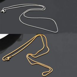 Whole Fashion Box Chain 18K Gold Plated Chains Pure 925 Silver Necklace long Chains Jewelry for Children Boy Girls Womens Mens271v
