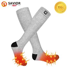 Sports Socks Savior Heat Battery Electric Heated Socks Winter Warm Outdoor Sports Rechargeable Thermal Socks Foot Men Women For Cycling 231216