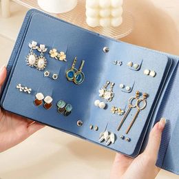 Storage Bags Ear Stud Bag PU Leather Jewellery Organiser Book Type Portable Large Capacity Earrings