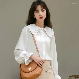 Women's Blouses Shirts Women Pure Fresh Simple Leisure Sweet Girls Spring Arrival Kawaii Holiday Female Clothes Preppy Style