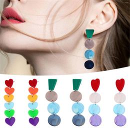 Hoop Earrings Valentine's Day Love Round Acrylic Fashion Personalized Earstuds Ornaments For Women