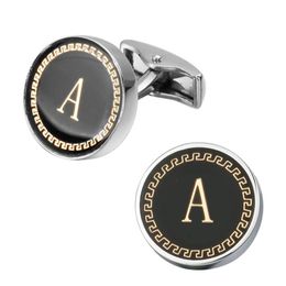 New Arrival Fashion Letter A D R H M Cufflinks The English alphabet Cuff Links Men Shirt Charm Cufflinks Whole 205A