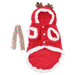 Dog Apparel Pet Christmas Clothes Set Neckerchief Elk Cloak Coat Flannel Clothing