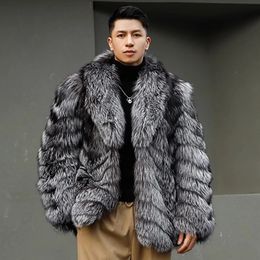 Mäns päls faux herr äkta kappa naturlig vinterjacka stor storlek män som säljer stilar 231216